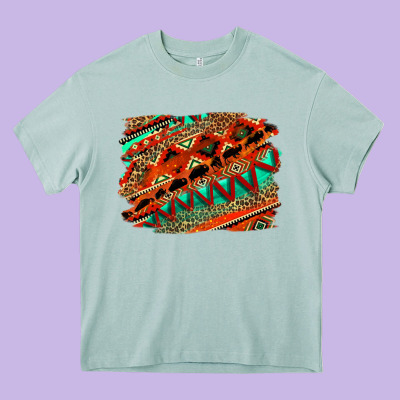 Western Aztec Background Pattern Heavy Core Tee Designed By Oliviacreatesart