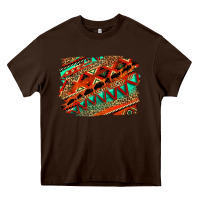 Chocolate Brown western aztec background pattern Heavy Core Tee - OliviaCreatesArt