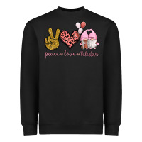 Black Peace Love Valentines Gnomes Heavyweight Sweatshirt - Jasminsmagicworld