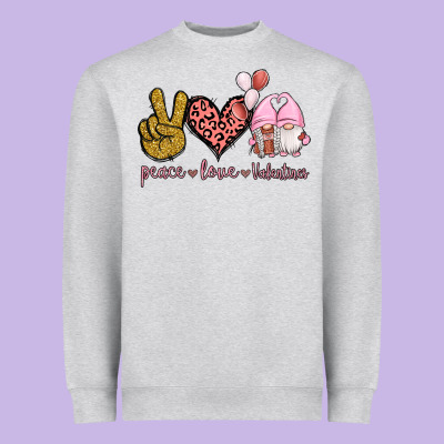 Peace Love Valentines Gnomes Heavyweight Sweatshirt Designed By Jasminsmagicworld