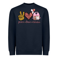 Navy Peace Love Valentines Gnomes Heavyweight Sweatshirt - Jasminsmagicworld