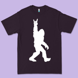 Funny Bigfoot Rock And Roll T Shirt For Sasquatch Believers Premium Tee Designed By Artisfamous