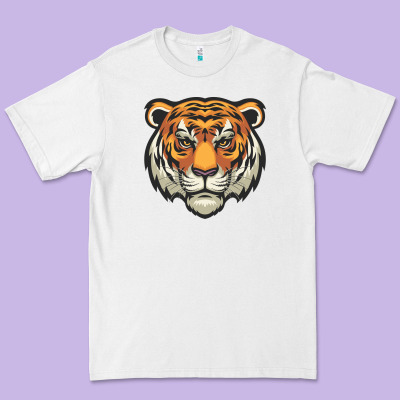 Tiger Vector Face Premium Tee Designed By Artisfamous