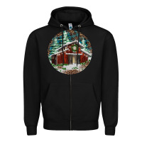 Black Barn Christmas Zipper Hoodie - RanaPortraitStore