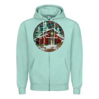 Seafoam Barn Christmas Zipper Hoodie - RanaPortraitStore