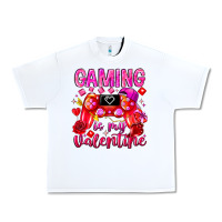White Gaming is My Valentine Urban Heavy Tee - CowhideDigitalArt