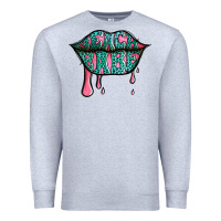 Heather Grey beach babe leopard lips Premium Sweatshirt - Jasminsmagicworld