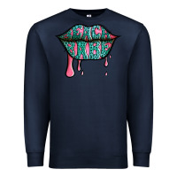 Navy beach babe leopard lips Premium Sweatshirt - Jasminsmagicworld