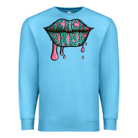 Ocean Blue beach babe leopard lips Premium Sweatshirt - Jasminsmagicworld