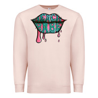 Pale Pink beach babe leopard lips Premium Sweatshirt - Jasminsmagicworld