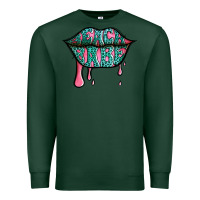 Sports Green beach babe leopard lips Premium Sweatshirt - Jasminsmagicworld