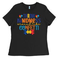 Black Throw kindness around like confetti Ladies Tee - CowhideDigitalArt