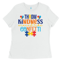 White Throw kindness around like confetti Ladies Tee - CowhideDigitalArt