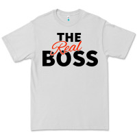 Dove Grey the real boss matching couple Premium Tee - artisFamous