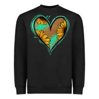 Black Sunflower Heart Heavyweight Sweatshirt - Jasminsmagicworld