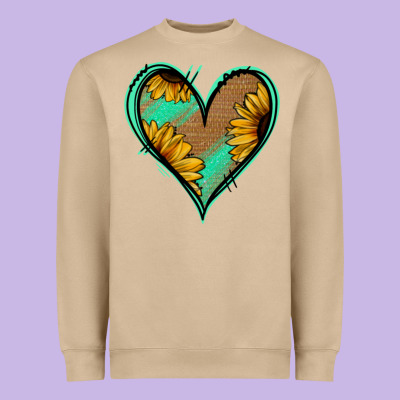 Sunflower Heart Heavyweight Sweatshirt Designed By Jasminsmagicworld