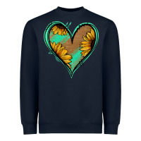 Navy Sunflower Heart Heavyweight Sweatshirt - Jasminsmagicworld