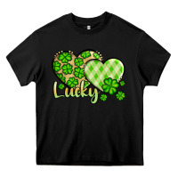 Black St. Patrick's Lucky hearts Heavy Core Tee - OliviaCreatesArt