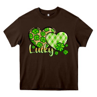 Chocolate Brown St. Patrick's Lucky hearts Heavy Core Tee - OliviaCreatesArt