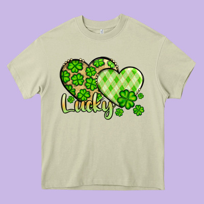 St. Patrick's Lucky Hearts Heavy Core Tee Designed By Oliviacreatesart