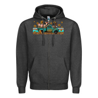 Charcoal Heather western animals truck Zipper Hoodie - Jasminsmagicworld