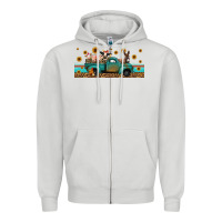 Dove Grey western animals truck Zipper Hoodie - Jasminsmagicworld