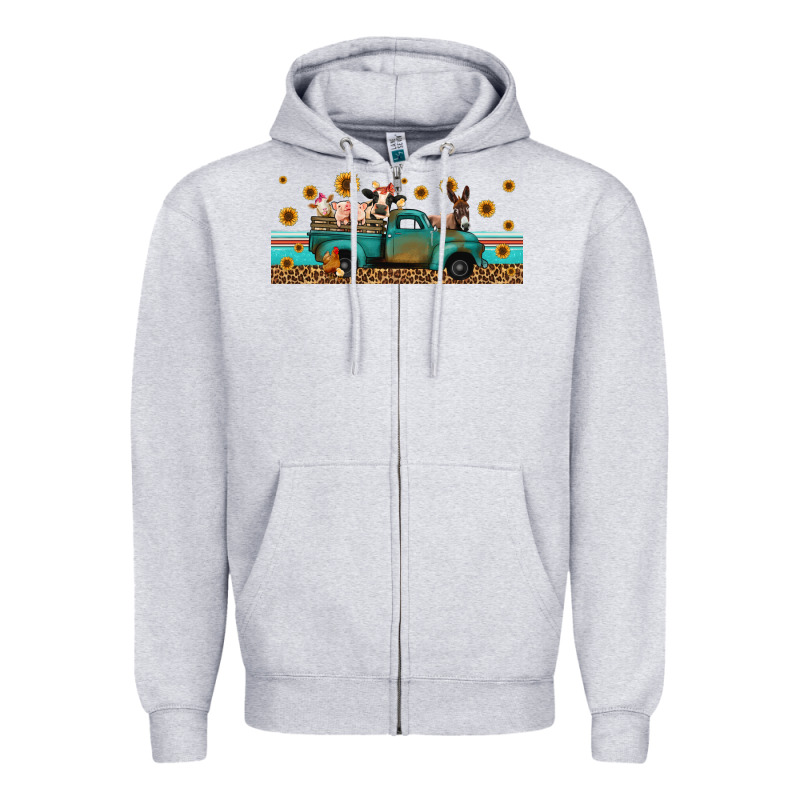 Western Animals Truck Zipper Hoodie by Jasminsmagicworld | Teevron