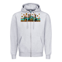 Heather Grey western animals truck Zipper Hoodie - Jasminsmagicworld