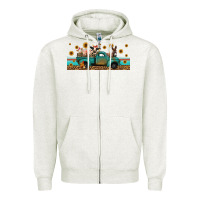 Oatmeal Heather western animals truck Zipper Hoodie - Jasminsmagicworld