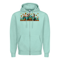 Seafoam western animals truck Zipper Hoodie - Jasminsmagicworld