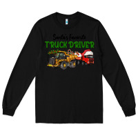 Black Santa's Favorite Truck Driver Long Sleeve Tee - LillyAllenDesigns