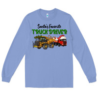 Colony Blue Santa's Favorite Truck Driver Long Sleeve Tee - LillyAllenDesigns