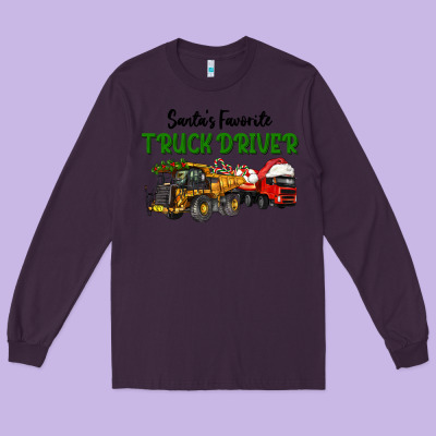 Santa's Favorite Truck Driver Long Sleeve Tee Designed By Lillyallendesigns