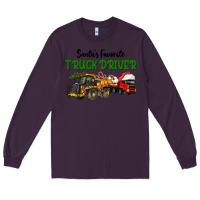 Plum Santa's Favorite Truck Driver Long Sleeve Tee - LillyAllenDesigns