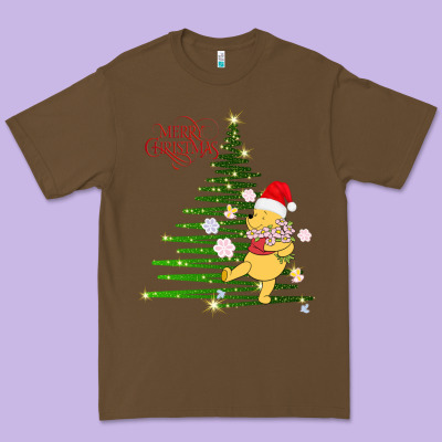 Winnie The Pooh- Merry Christmas Premium Tee Designed By Artisfamous