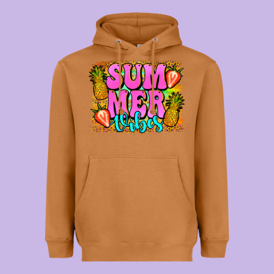 Summer Vibes Leopard Background Heavyweight Hoodie Designed By Jasminsmagicworld