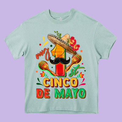 My First Cinco De Mayo Heavy Core Tee Designed By Fadigitalartstudio