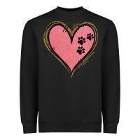 Black Pink Glitter Heart Heavyweight Sweatshirt - Jasminsmagicworld