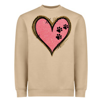Mushroom Pink Glitter Heart Heavyweight Sweatshirt - Jasminsmagicworld