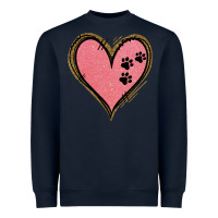 Navy Pink Glitter Heart Heavyweight Sweatshirt - Jasminsmagicworld