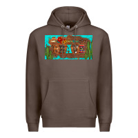 Coffee brave turquoise leopard cactus and floral arrow licanse plate Premium Hoodie - Artiststas