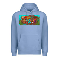 Colony Blue brave turquoise leopard cactus and floral arrow licanse plate Premium Hoodie - Artiststas