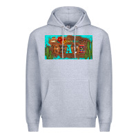 Heather Grey brave turquoise leopard cactus and floral arrow licanse plate Premium Hoodie - Artiststas