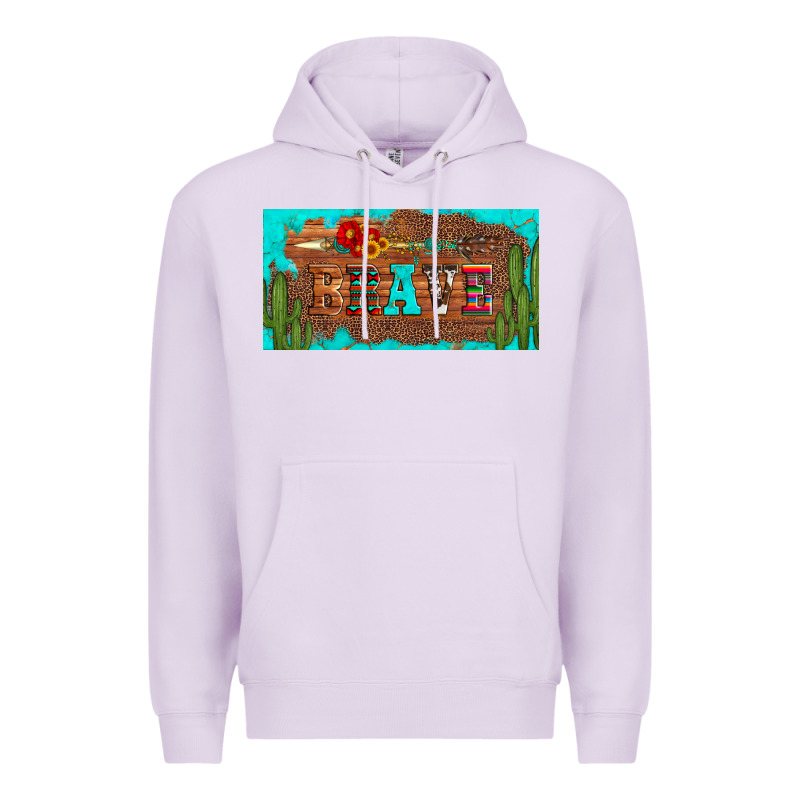 Brave Turquoise Leopard Cactus And Floral Arrow Licanse Plate Premium Hoodie by Artiststas | Teevron