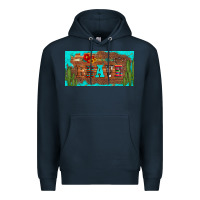 Navy brave turquoise leopard cactus and floral arrow licanse plate Premium Hoodie - Artiststas