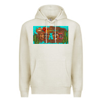 Oatmeal Heather brave turquoise leopard cactus and floral arrow licanse plate Premium Hoodie - Artiststas