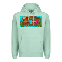 Seafoam brave turquoise leopard cactus and floral arrow licanse plate Premium Hoodie - Artiststas