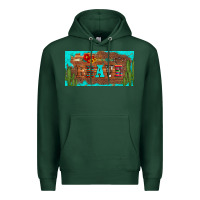 Sports Green brave turquoise leopard cactus and floral arrow licanse plate Premium Hoodie - Artiststas