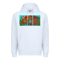 White brave turquoise leopard cactus and floral arrow licanse plate Premium Hoodie - Artiststas