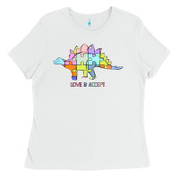 White Titi Pretty Art Love And Accept Ladies Tee - CowhideDigitalArt